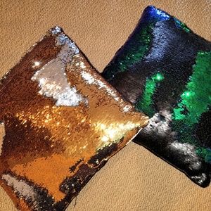 2 mermaid reversible sequin pillows 16 inch
